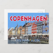 Copenhague, Danemark, carte postale de la série Vi (Devant / Derrière)