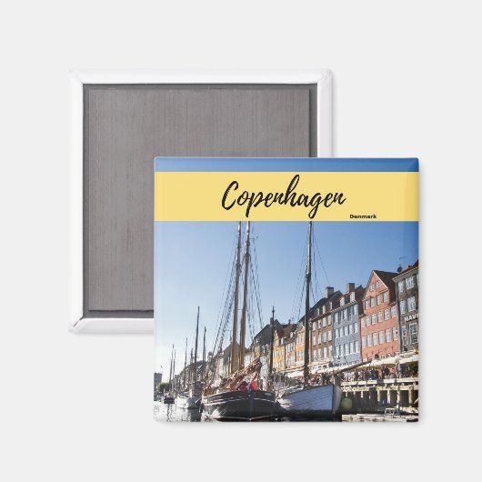 Copenhague Danemark Magnet souvenir (Recto/Verso)