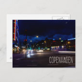 Copenhague Danemark ville la nuit carte postale (Devant / Derrière)