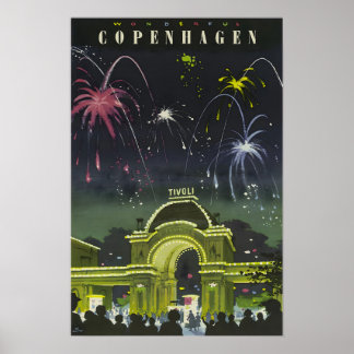 Copenhague Peinture Danemark Affiche Voyage Danois