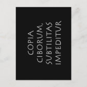 Copia ciborum subtilitas impeditur briefkaart (Voorkant)