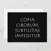 Copia ciborum subtilitas impeditur briefkaart (Voorkant / Achterkant)