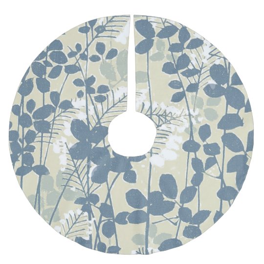 Copie bleue florale de fleurs d'art asiatique jupon de sapin en polyester brossé