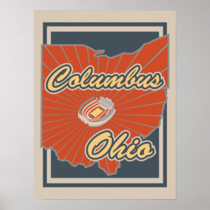 Copie d'art de Columbus, Ohio - affiche de voyage