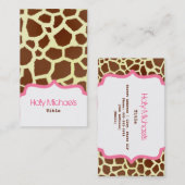 Copie de girafe et carte de visite rose (Devant / Derrière)