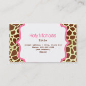 Copie de girafe et carte de visite rose (Dos)