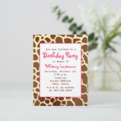 Copie de girafe et invitation rose de fête (Debout devant)