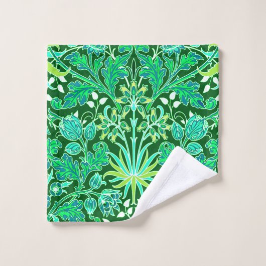 Copie de jacinthe de William Morris, vert vert (Gant de toilette)