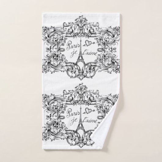 Copie de rouleau de Tour Eiffel de Paris Je T'aime (Serviette à main)