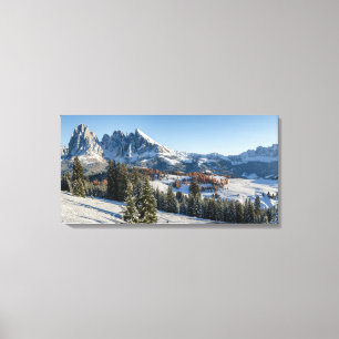 Copie de toile de paysage d'hiver d'Alpe di Siusi