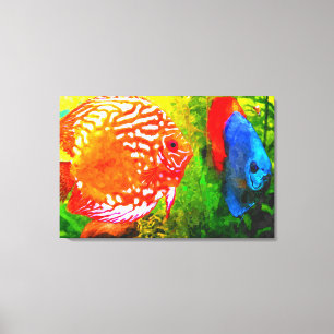 Copie de toile de poissons d'aquarium de disque