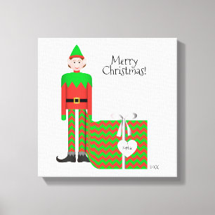 Copie de toile d'Elf de Noël - paquet de cadeau d