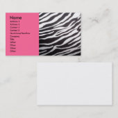 Copie de zèbre et carte de visite rose (Devant / Derrière)