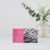 Copie de zèbre et carte de visite rose (Debout devant)