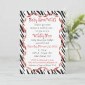 Copie de zèbre et invitation rouge de baby shower (Debout devant)