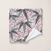 Copie en bambou, gris et blanc de William Morris (Gant de toilette)