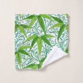 Copie en bambou, vert et blanc de William Morris (Gant de toilette)