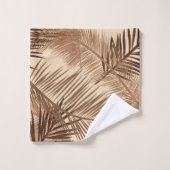Copie en feuille de palmier, brun foncé, Tan et (Gant de toilette)
