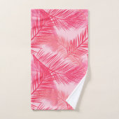 Copie en feuille de palmier, corail, pêche et rose (Serviette à main)