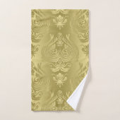 Copie florale de damassé d'or élégant (Serviette à main)