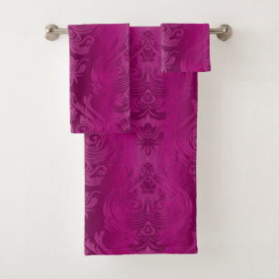 Copie florale magenta sauvage de damassé