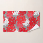 Copie florale moderne de kimono, rouge et gris de (Serviette à main)