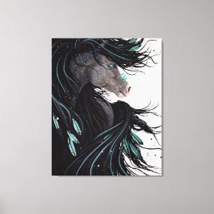 Copie majestueuse d'art de toile de cheval par