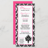 Copie noire de dentelle de damassé de 25 de menu (Devant / Derrière)