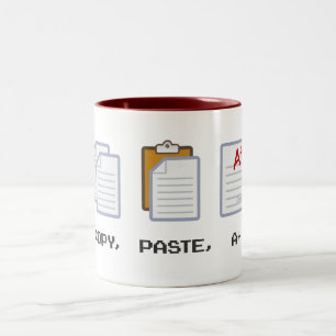 Copie, pâte, A+ tasse