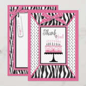Copie sauvage de zèbre et Merci de rose de gâteau (Devant / Derrière)