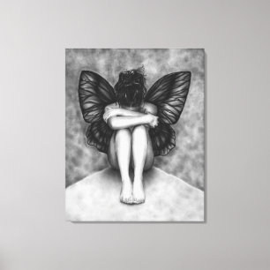 Copie triste de toile de fille de papillon