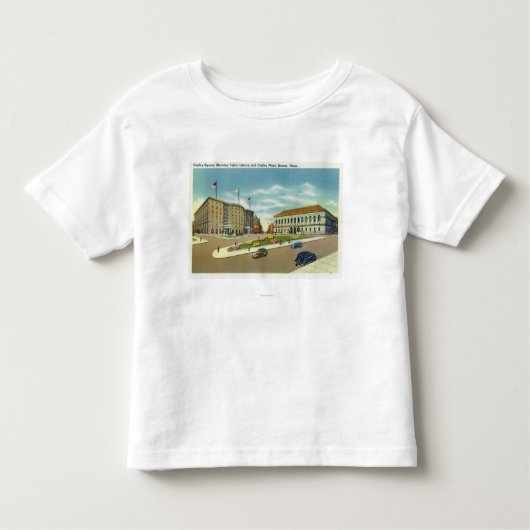 Copley Plaza en Square Uitzicht van het publiek Kinder Shirts (Voorkant)