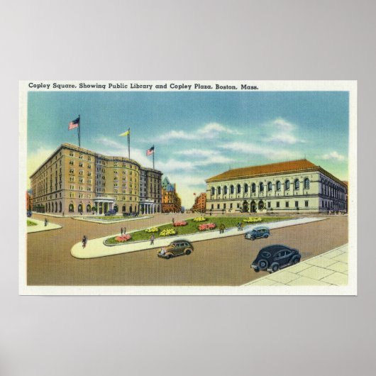 Copley Plaza en Square Uitzicht van het publiek Poster (Voorkant)