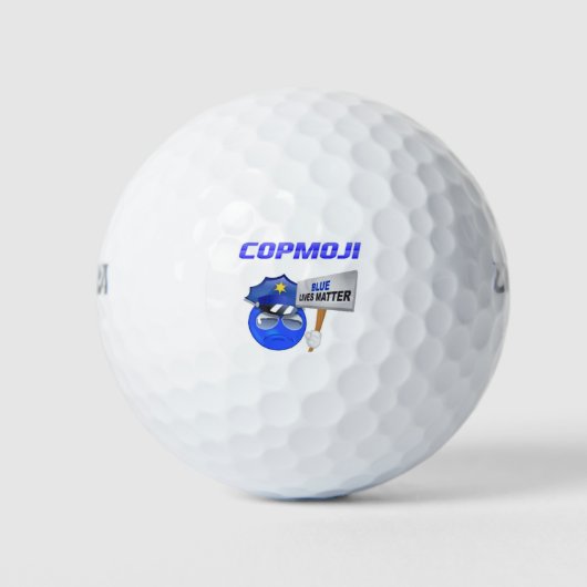 CopMoji - Blue Lives Matter Golf Balls 3 Pack Golfballen (Voorkant)