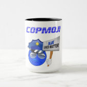 CopMoji - tasse bleue de matière des vies (Centre)