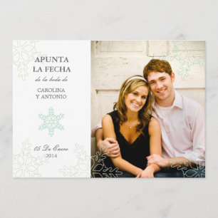 Copos de Nieve del Invierno Guardar Las Fechas Kaart