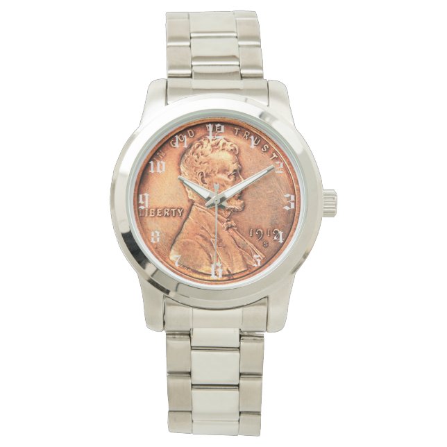 Copper Abraham Lincoln penny, een cent - genummerd Horloge (Voorkant)