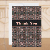 Copper and Black Art Deco Look Elegant Bedankkaart