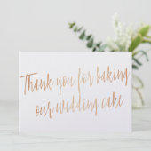 Copper "Bedankt voor het bakken van onze bruidstaa Bedankkaart (Staand voorkant)