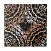 Copper Black Mandala Pattern Tegeltje (Voorkant)