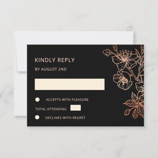  Copper Black Wedding RSVP (Devant)