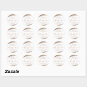 Copper Blush Gold Glitter Elegant Script Dank u Ronde Sticker (Vel)