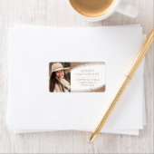 Copper Blush Gold Photo Large Return-adres Etiket (Insitu)