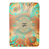 Copper Bronze en Aqua Bath Mat (Voorkant Verticaal)