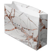 Copper Bronze Marble Metallic Gift Gray Silver Lux Groot Cadeauzakje (Achterkant Gekanteld)