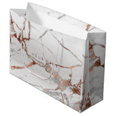 Copper Bronze Marble Metallic Gift Gray Silver VIP Large Cadeauzakje (Voorkant Gekanteld)