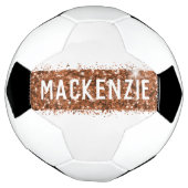 Copper Bronze Stripe Monogram Aangepaste naam Voetbal (Gedraaid)
