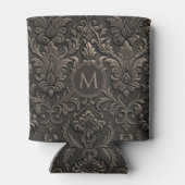 Copper brown and black floral seamless pattern blikjeskoeler (Achterkant)