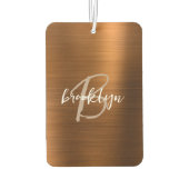 Copper Brushed Metal Script Monogram  Luchtverfrisser (Achterkant)