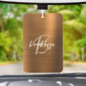 Copper Brushed Metal Script Monogram  Luchtverfrisser